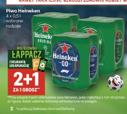 Piwo Heineken Original 4-pak promocja w Delikatesy Centrum