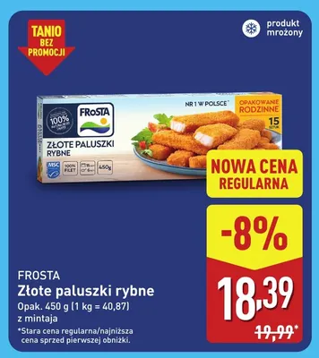 Złote paluszki rybne z mintaja Frosta promocja w Aldi