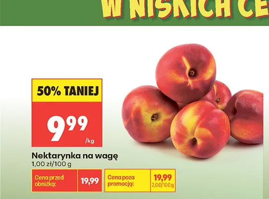 Nektarynka na wagę promocja w Biedronka