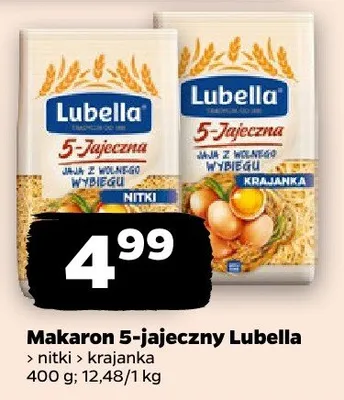 Makaron 5-jajeczny Lubella nitki promocja w Netto