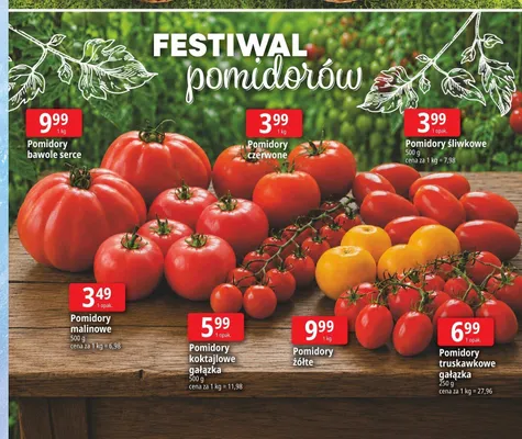Pomidory truskawkowe gałązka promocja w Leclerc