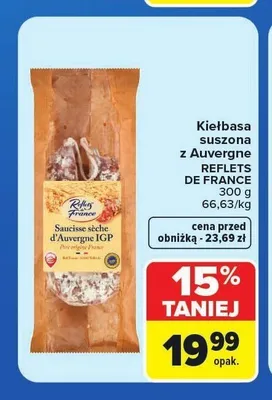 Kiełbasa suszona z Auvergne Reflets de France promocja w Carrefour Market