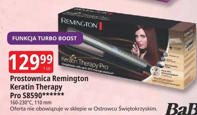 Prostownica Remington Keratin Therapy Pro S8590 160-230°C 110mm promocja w Leclerc