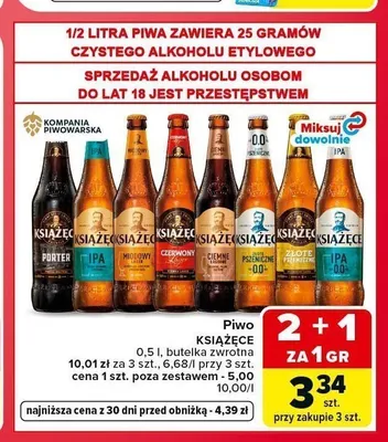 Piwo bezalkoholowe Książęce IPA promocja w Carrefour