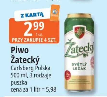 Piwo Żatecky Carlsberg Polska promocja w Leclerc