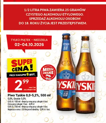 Piwo Tyskie Gronie 5,0% promocja w Twój Market