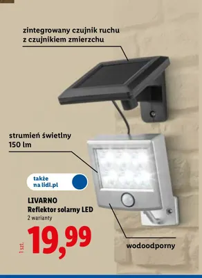Reflektor solarny LED Livarno promocja w Lidl
