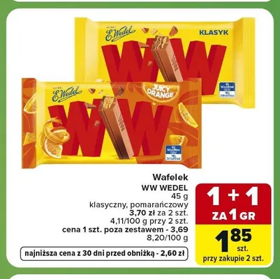 Wafelek WW E.Wedel klasyczny promocja w Carrefour Express