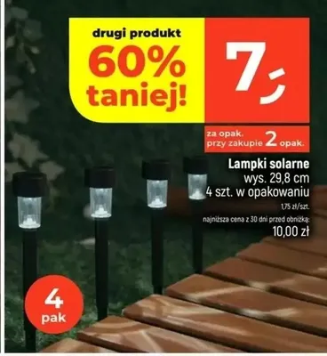 Lampki solarne wys. 29,8 cm 4-pak promocja w Dealz