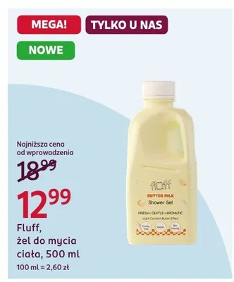 Żel do mycia ciała Fluff Butter Milk Shower Gel promocja w Rossmann