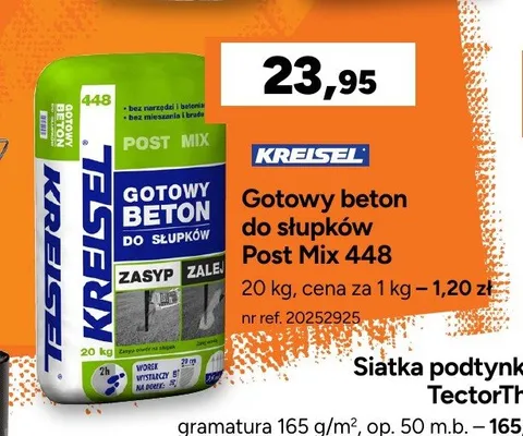 Gotowy beton do słupków Kreisel Post Mix 448 promocja w Bricoman