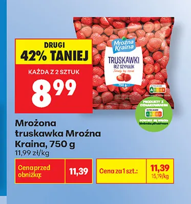 Mrożona truskawka Mroźna Kraina promocja w Biedronka