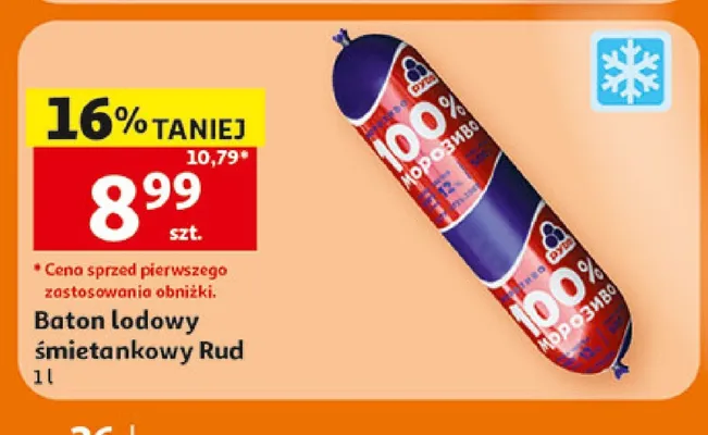 Baton lodowy śmietankowy Rud promocja w Auchan