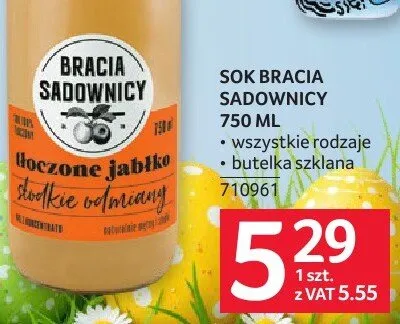 Sok Bracia Sadownicy 750 ml promocja w Selgros