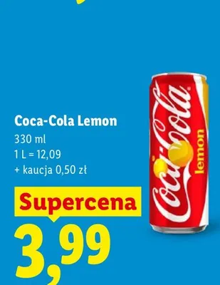 Napój gazowany Coca-Cola Lemon promocja w Lidl