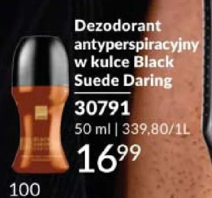 Dezodorant antyperspiracyjny w kulce Black Suede Daring promocja w AVON