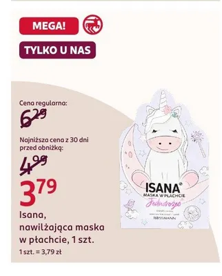 Nawilżająca maska w płachcie Isana promocja w Rossmann