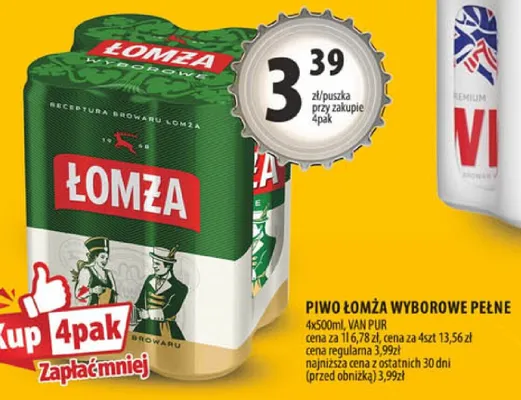 Piwo Łomża Wyborowe Pełne promocja w Arhelan