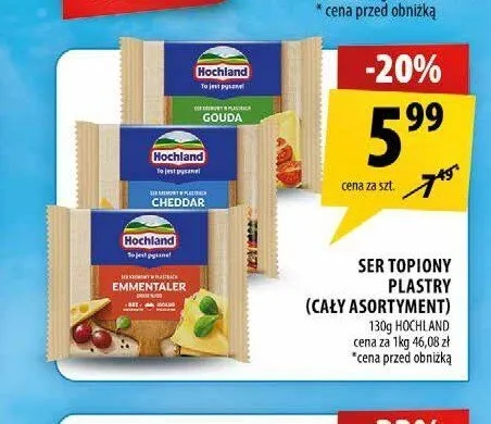 Ser topiony w plastrach Hochland promocja w Arhelan