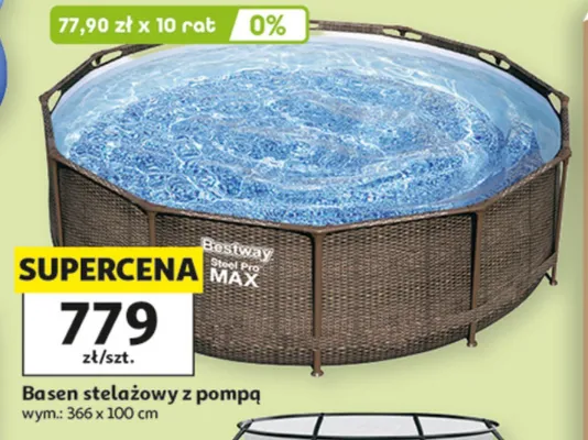 Basen stelażowy z pompą Bestway Steel Pro MAX wym.: 366x100cm promocja w Auchan