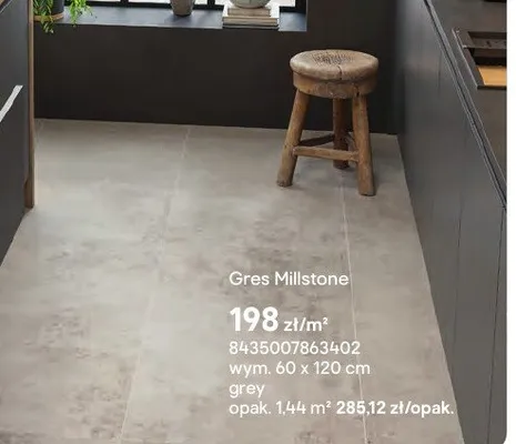 Gres Millstone wym. 60x120cm grey promocja w Castorama