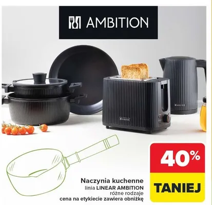 Naczynia kuchenne linia LINEAR AMBITION promocja w Carrefour