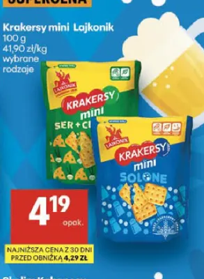 Krakersy mini Lajkonik promocja w Delikatesy Centrum