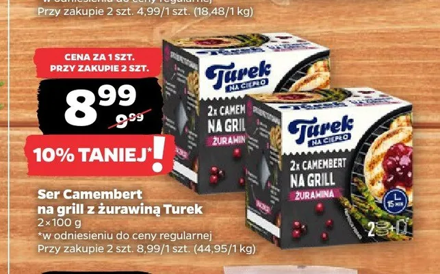 Ser Camembert na grill z żurawiną Turek Na Ciepło promocja w Netto