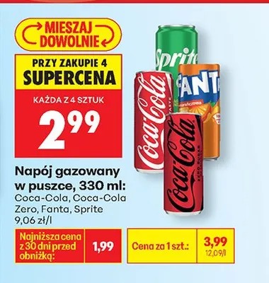 Napój gazowany w puszce Coca-Cola promocja w Biedronka