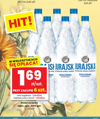 Woda mineralna niegazowana Jurajska promocja w emma MARKET