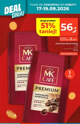 Kawa ziarnista MK Cafe Premium promocja w Dealz