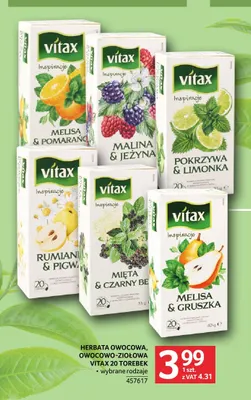 Herbata Vitax Inspiracje rumianek i pigwa promocja w Selgros