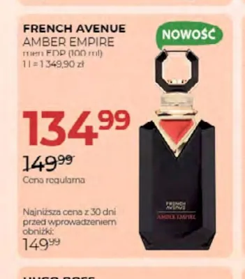 Woda perfumowana French Avenue Amber Empire promocja w Drogerie Jawa