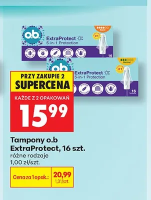Tampony o.b. ExtraProtect promocja w Biedronka