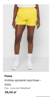 Krótkie spodenki sportowe Puma żółty promocja w Lounge by Zalando