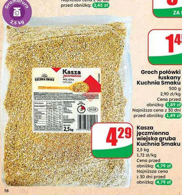 Kasza jęczmienna wiejska gruba promocja w Dino