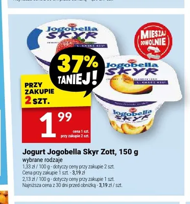Jogurt Jogobella Skyr Zott promocja w Twój Market