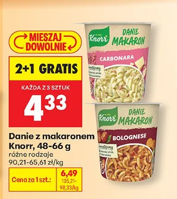 Danie z makaronem Carbonara promocja w Biedronka