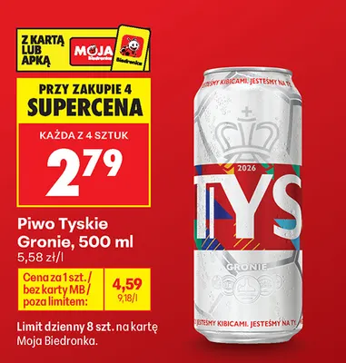 Piwo Tyskie Gronie promocja w Biedronka