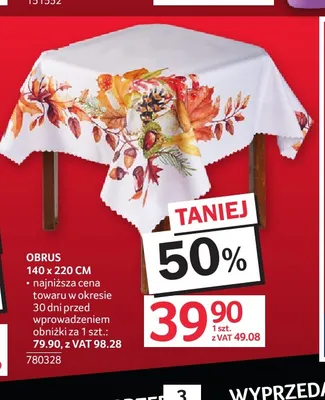 Obrus 140x220 cm promocja w Selgros