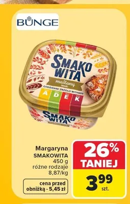 Margaryna Smakowita maślany smak promocja w Carrefour