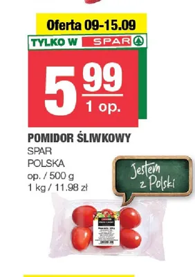 Pomidory śliwkowe SPAR polskie promocja w SPAR