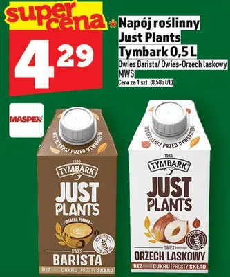 Napój roślinny Just Plants Tymbark 0,5 l promocja w TOPAZ