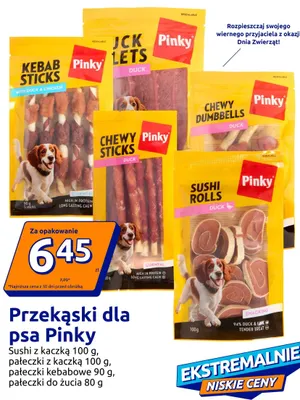 Przekąski dla psa Pinky pałeczki kebabowe promocja w Action