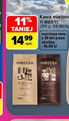 Kawa mielona Woseba Ti Meriti Crema e Aroma promocja w Carrefour