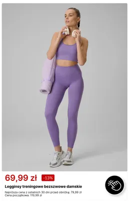 Legginsy treningowe bezszwowe damskie 4F promocja w 4F