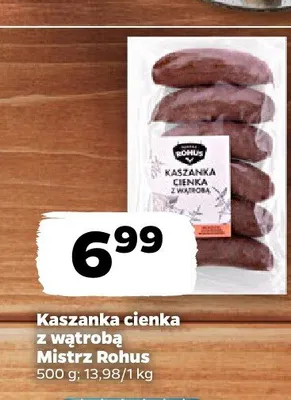 Kaszanka cienka z wątrobą Mistrz Rohus promocja w Netto