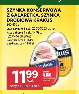 Szynka konserwowa z galaretką Krakus promocja w Stokrotka