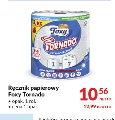 Ręcznik papierowy Foxy Tornado promocja w Makro