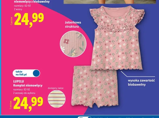 Komplet niemowlęcy LUPILU promocja w Lidl